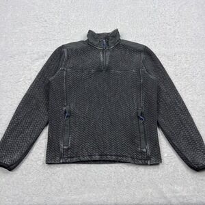 Chubbies Sweater Mens Small Charcoal Rib Quilted 1/4 Zip Pullover Back To Basic